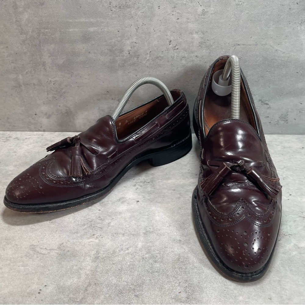 Allen Edmonds Manchester Mens Sz 8D Shoes Brown Leather‎ Wingtip Tassel Loafers